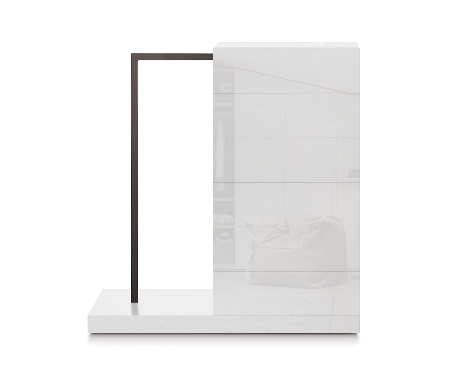 Novamobili Commode haute Easy6 + penderie à gauche L54cm blanc brillant400 Novamobili Commode haute Easy6 + penderie à gauche L54cm blanc brillant400