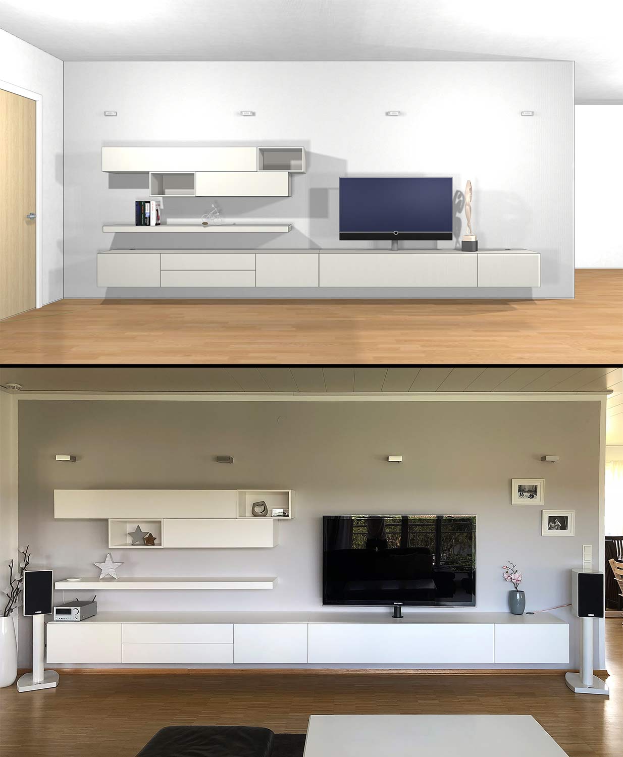 Meuble mural selon les souhaits du client Meuble mural selon les souhaits du client