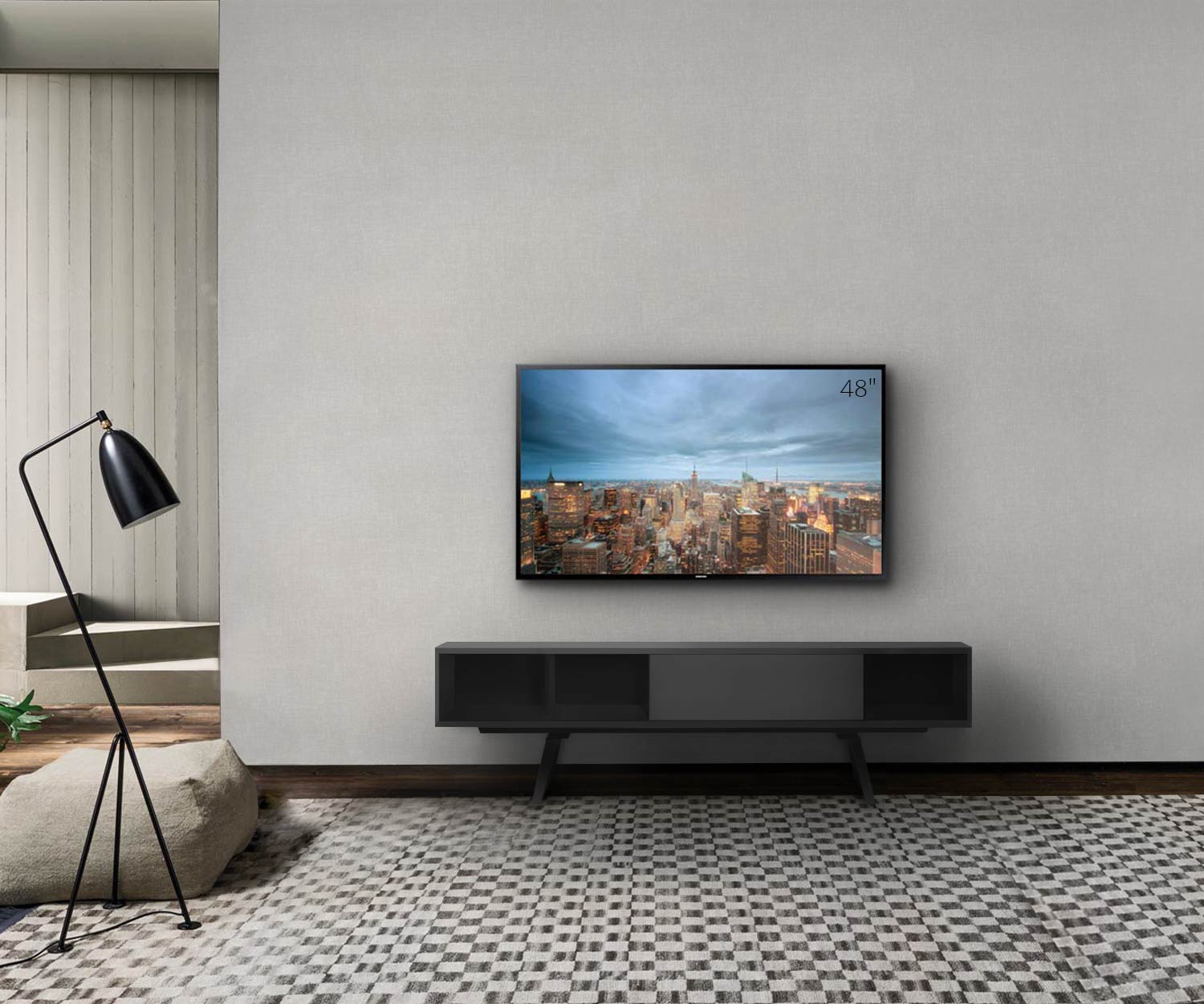 al2 e klipse 005 TV Design Lowboard avec compartiment ouvert Tiroir en noir  al2 e klipse 005 TV Design Lowboard avec compartiment ouvert Tiroir en noir