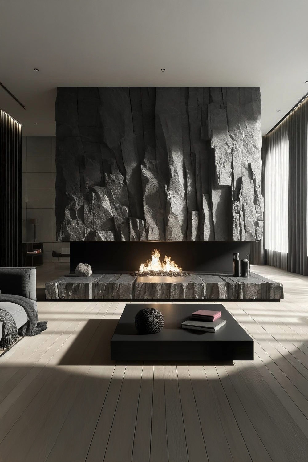 les contrastes clair-obscur donnent au salon tension et profondeur