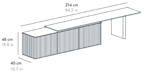 B 214 cm 3 Türen