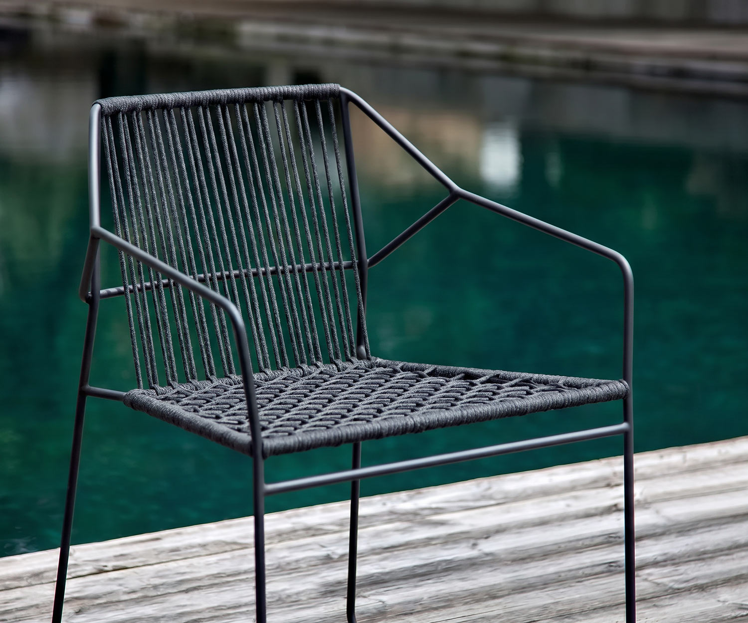 Résistant aux intempéries Oasiq Sandur Chaise de jardin sans accoudoirs Poster blanc Bâti blanc