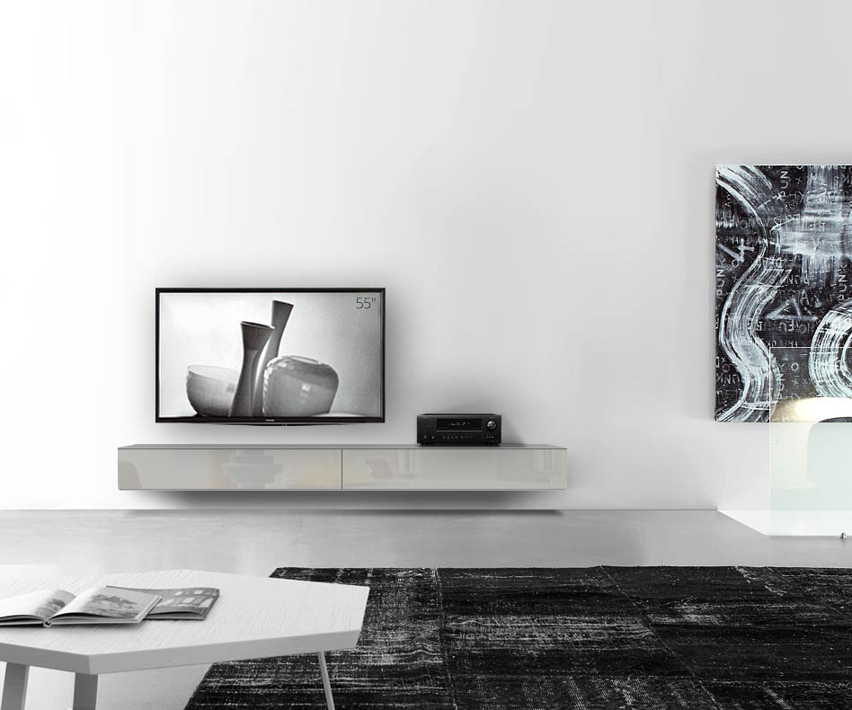 /Design Lowboard Wand B240 H25 5 gris clair brillant /Design Lowboard Wand B240 H25 5 gris clair brillant