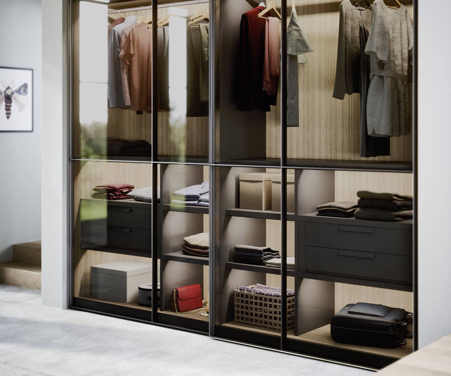 Novamobili Armoire design Layer Verre transparent teinté Novamobili Armoire design Layer Verre transparent teinté