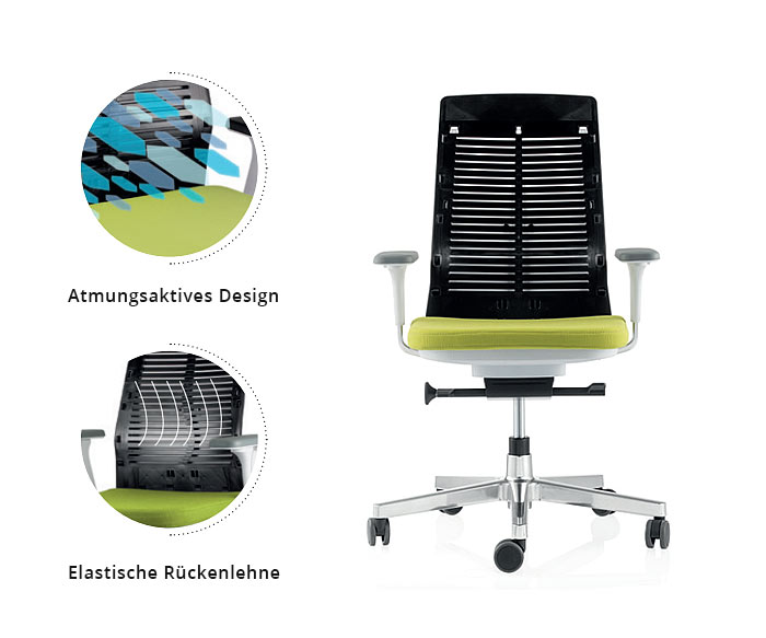 ICF Pyla Chaise de bureau ergonomique avec dossier respirant ICF Pyla Chaise de bureau ergonomique avec dossier respirant