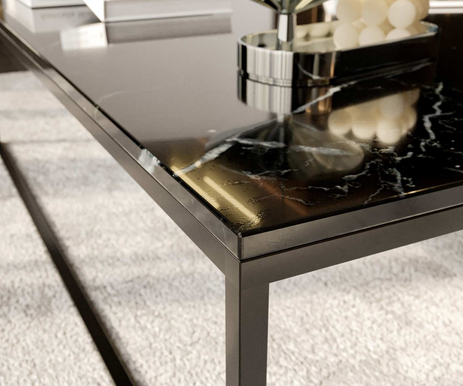 Marelli Frame Table basse marbre noir détail Marelli Frame Table basse marbre noir détail