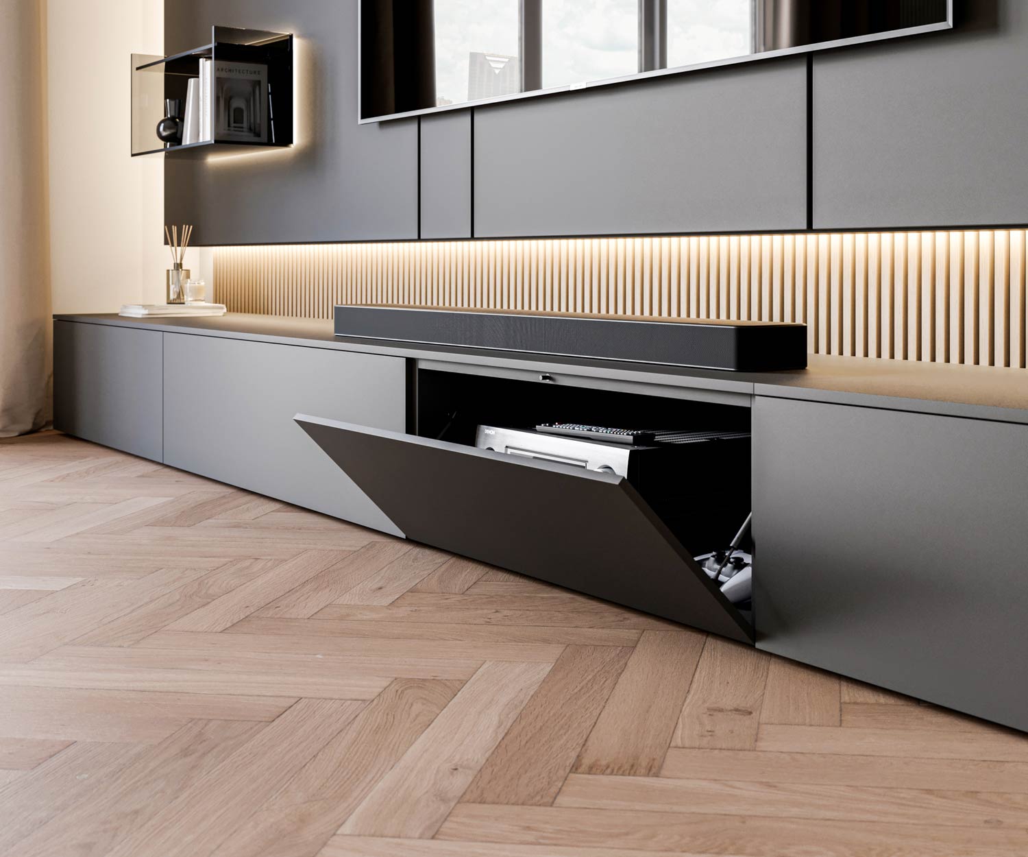 Livitalia Meuble TV design de luxe C100 Livitalia Meuble TV design de luxe C100