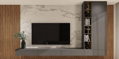 Lowboard mit Wandschrank rechts