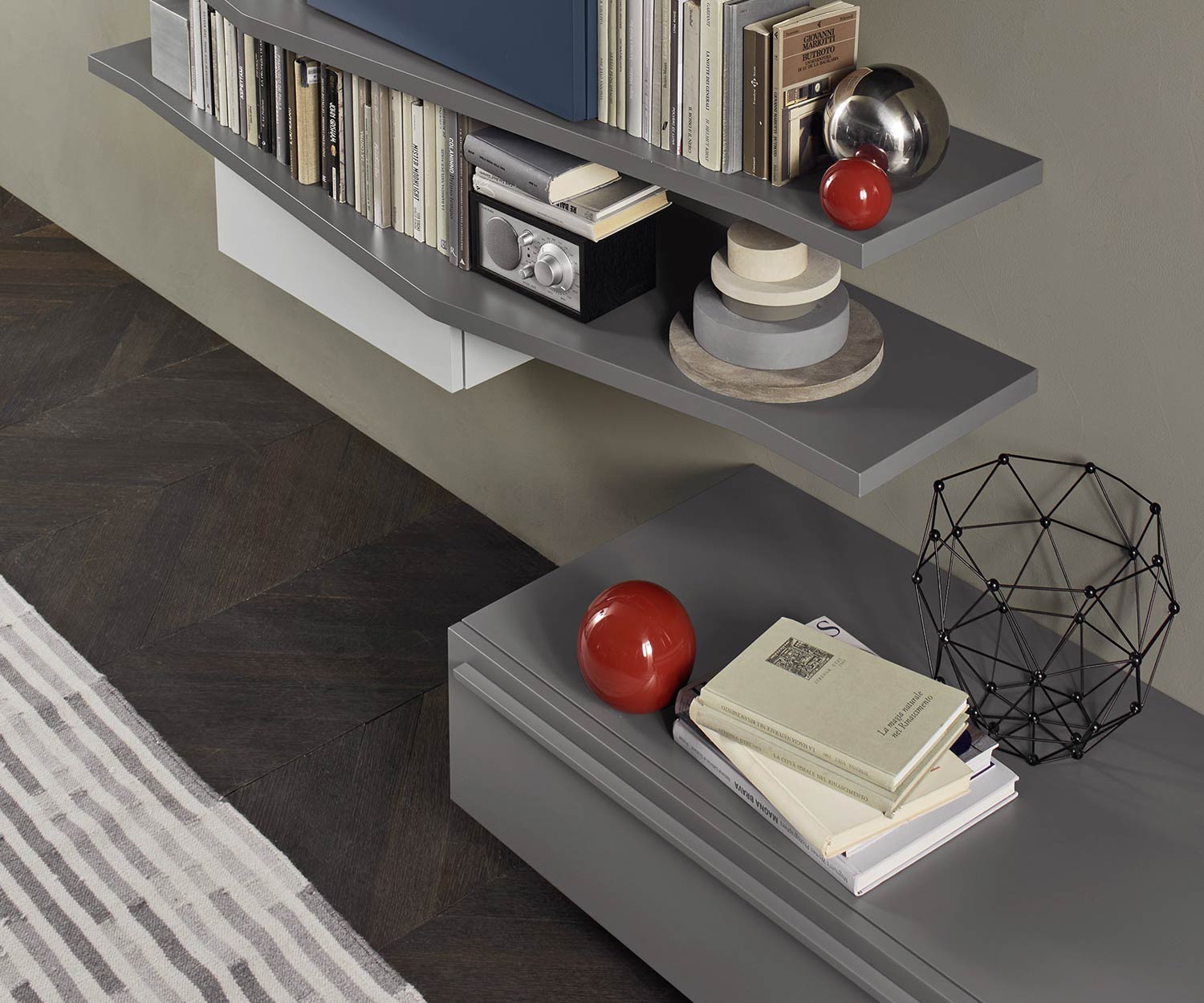 Exclusif Livitalia Meuble-paroi design C61 avec panneau TV mural Exclusif Livitalia Meuble-paroi design C61 avec panneau TV mural