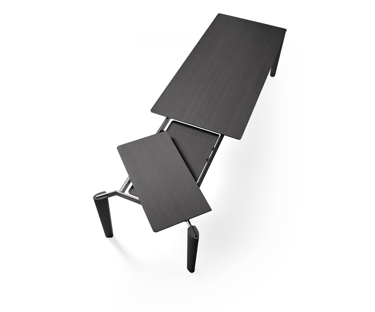 Cadre extensible Table de salle à manger Desco de Livitalia avec vue sur le premier plateau lors du montage Cadre extensible Table de salle à manger Desco de Livitalia avec vue sur le premier plateau lors du montage