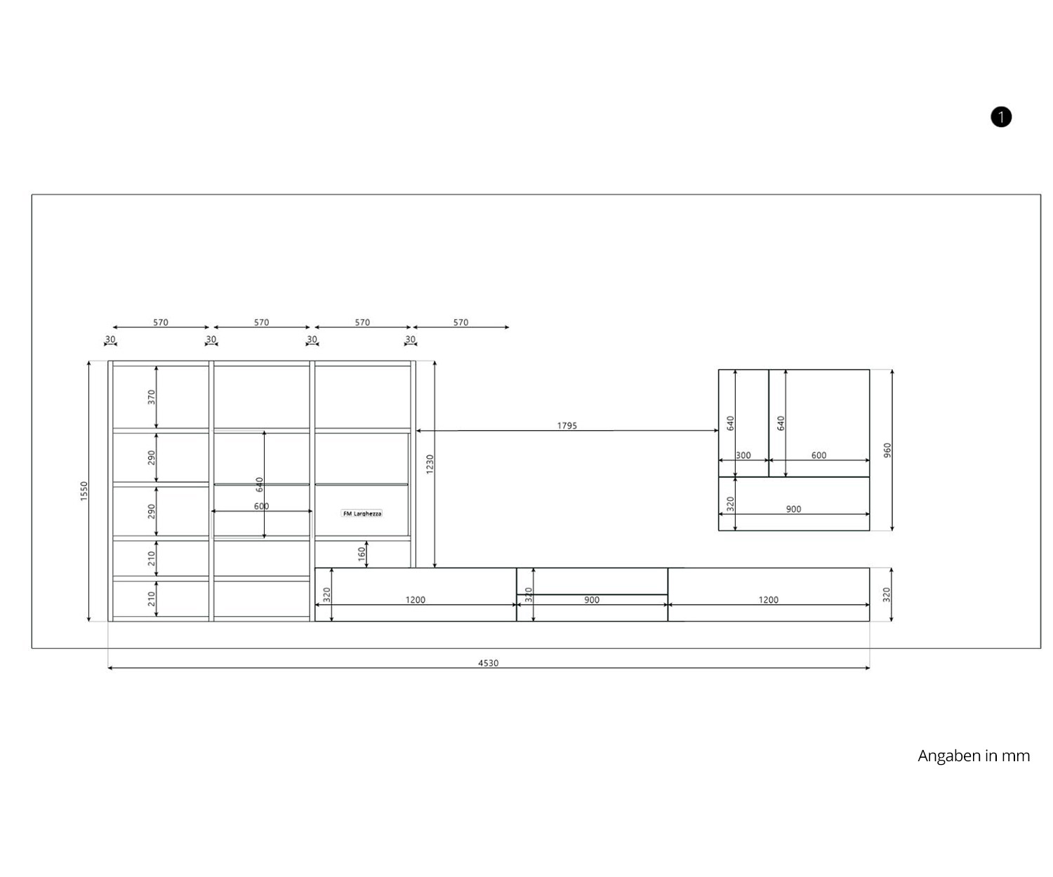 Livitalia Meuble-paroi design de haute qualité C96B Dimensions Dimensions indiquées Livitalia Meuble-paroi design de haute qualité C96B Dimensions Dimensions indiquées