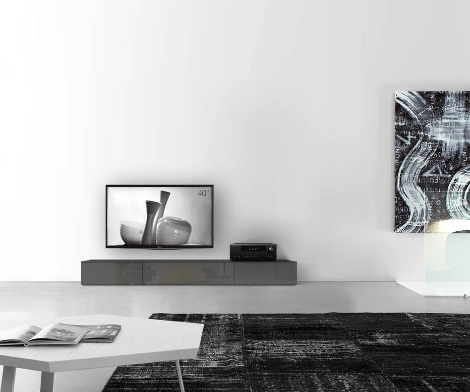 /Design Lowboard sol B210 H27 brillant gris foncé /Design Lowboard sol B210 H27 brillant gris foncé