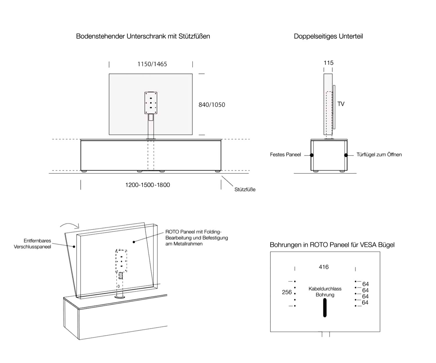 Livitalia Roto Design Lowboard Dimensions Esquisse Taille Livitalia Roto Design Lowboard Dimensions Esquisse Taille