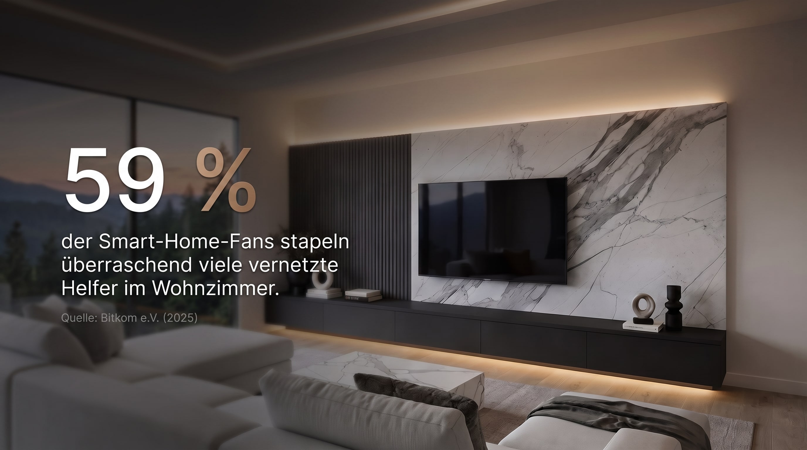 59 % &ndash; der Smart-Home-Fans stapeln &uuml;berraschend viele vernetzte Helfer im Wohnzimmer.