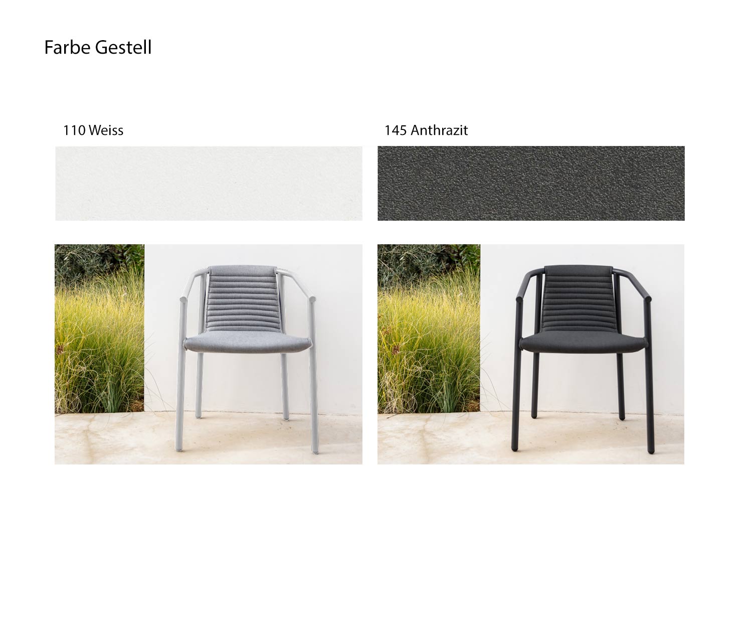 Todus Duct Round Design chaise à accoudoirs couleur châssis blanc anthracite Todus Duct Round Design chaise à accoudoirs couleur châssis blanc anthracite