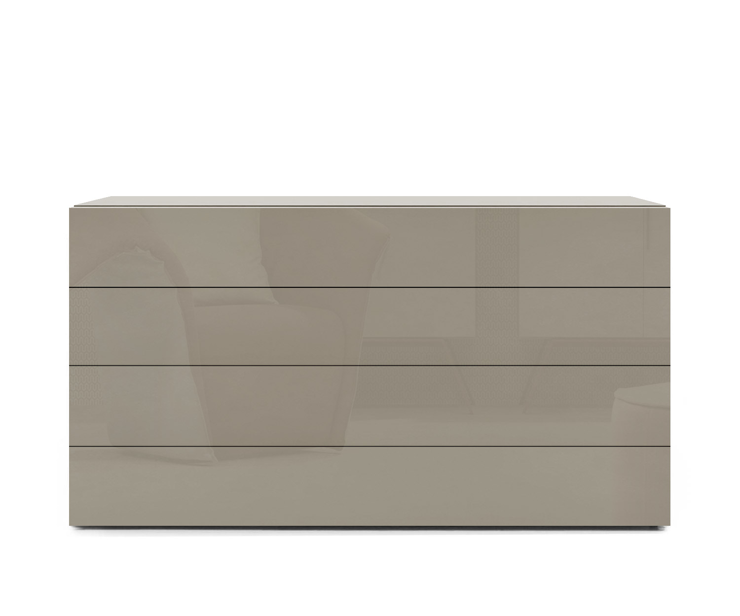 Novamobili Commode design Easy 4 tiroirs L 128cm sable brillant Novamobili Commode design Easy 4 tiroirs L 128cm sable brillant