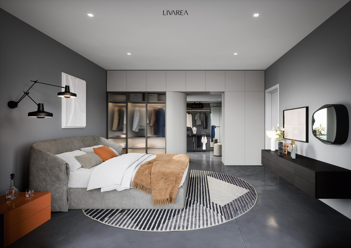 Dressing séparé sur mesure en blanc mat et portes en verre nervuré avec porte-pantalons Dressing séparé sur mesure en blanc mat et portes en verre nervuré avec porte-pantalons