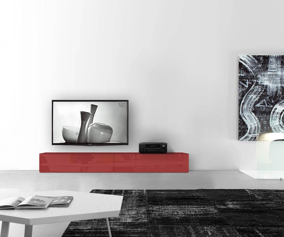 /Design Lowboard sol B240 H35 rouge brillant /Design Lowboard sol B240 H35 rouge brillant