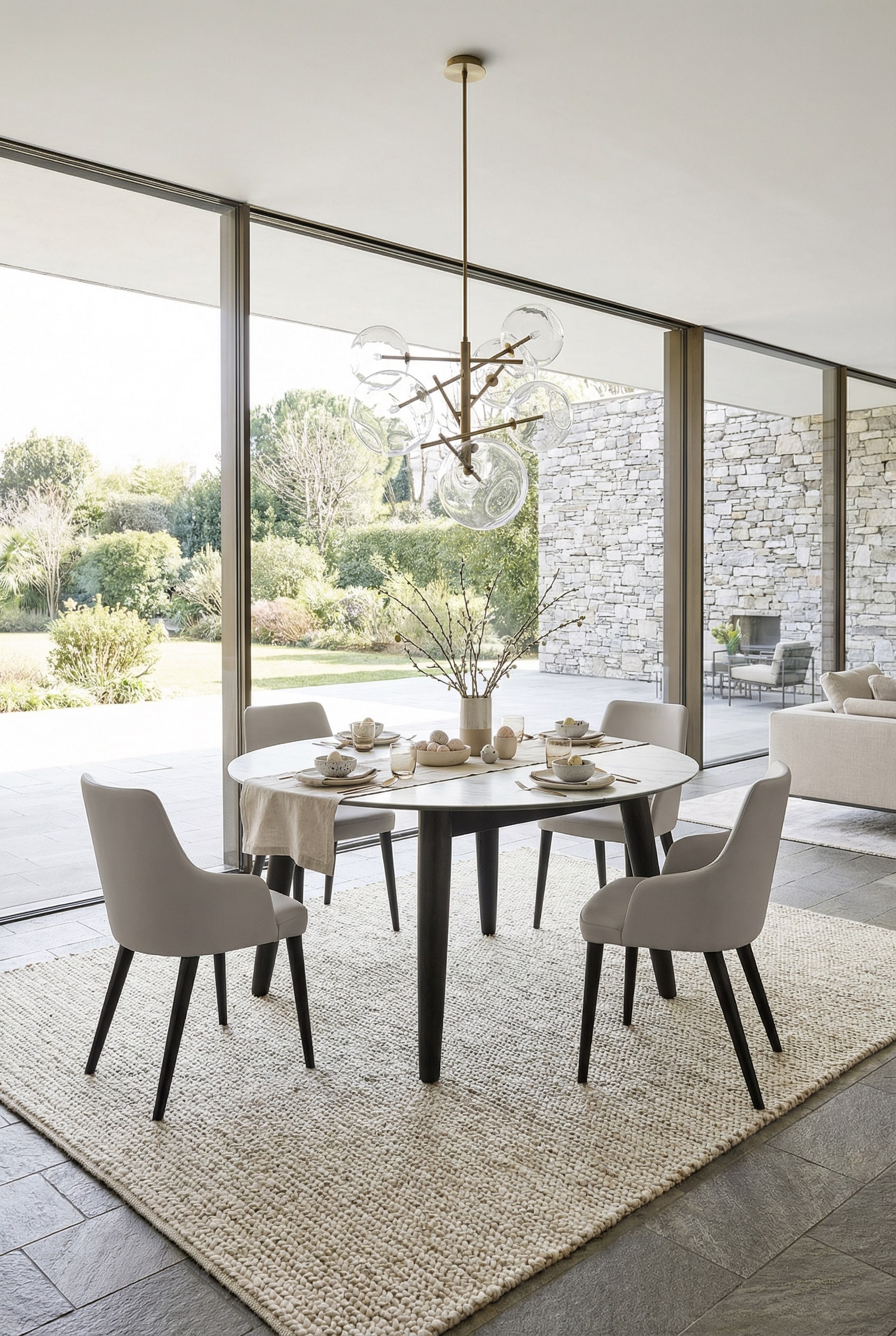 Livitalia Convivio Esstisch freistehend in einem gro&szlig;z&uuml;gigen Wohn- und Essbereich