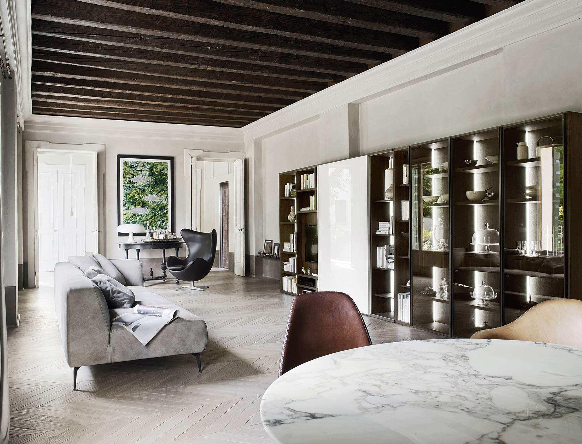 Étagère à livres avec portes en verre Étagère à livres avec portes en verre