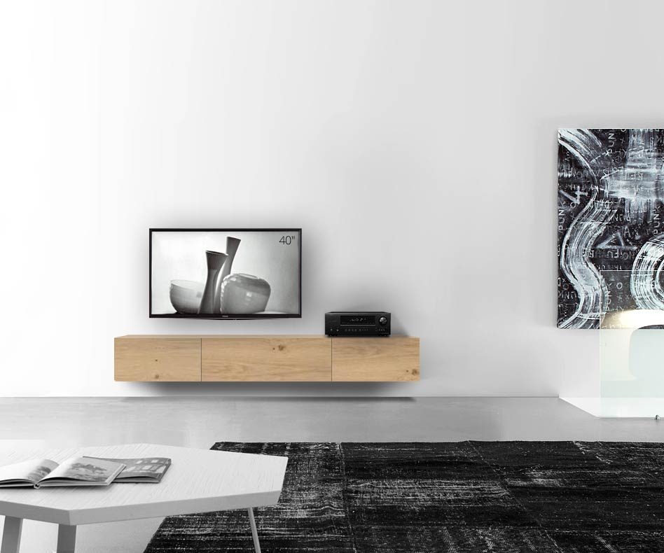 Livitalia Bois Design Lowboard Configurateur mural 210 cm 32 cm 46 cm Chêne clair Livitalia Bois Design Lowboard Configurateur mural 210 cm 32 cm 46 cm Chêne clair