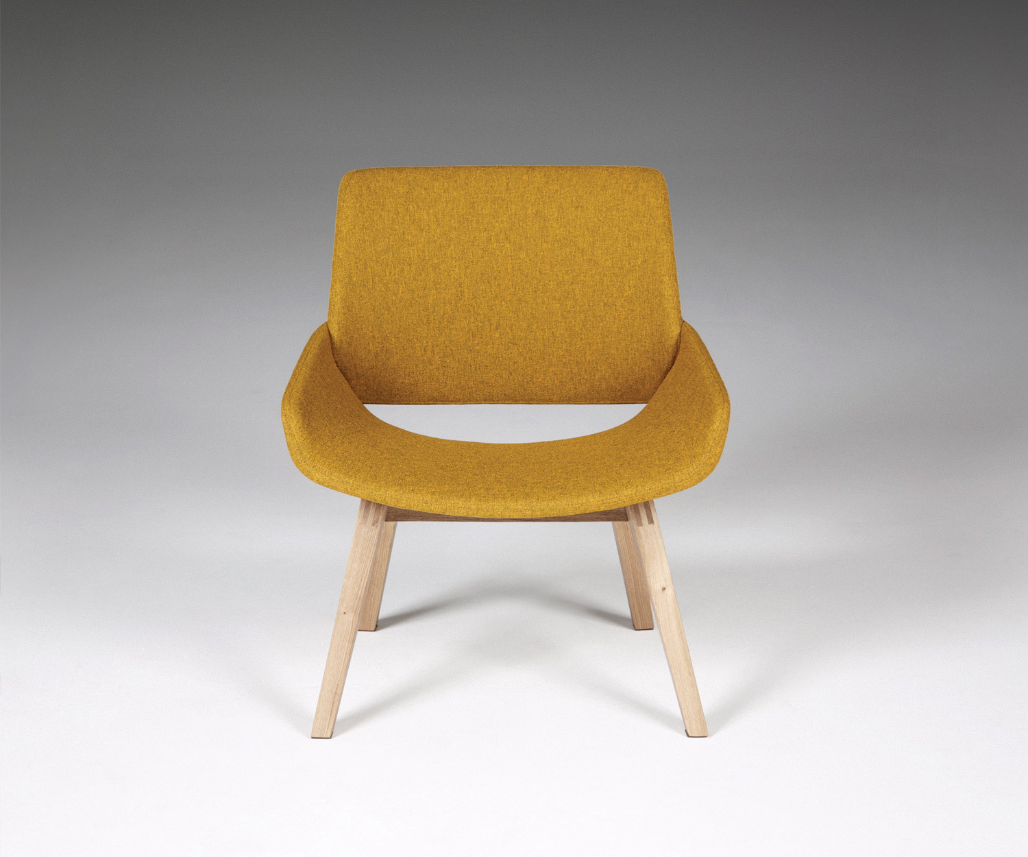 Prostoria Fauteuil Monk en jaune sur bois massif de chêne clair Prostoria Fauteuil Monk en jaune sur bois massif de chêne clair