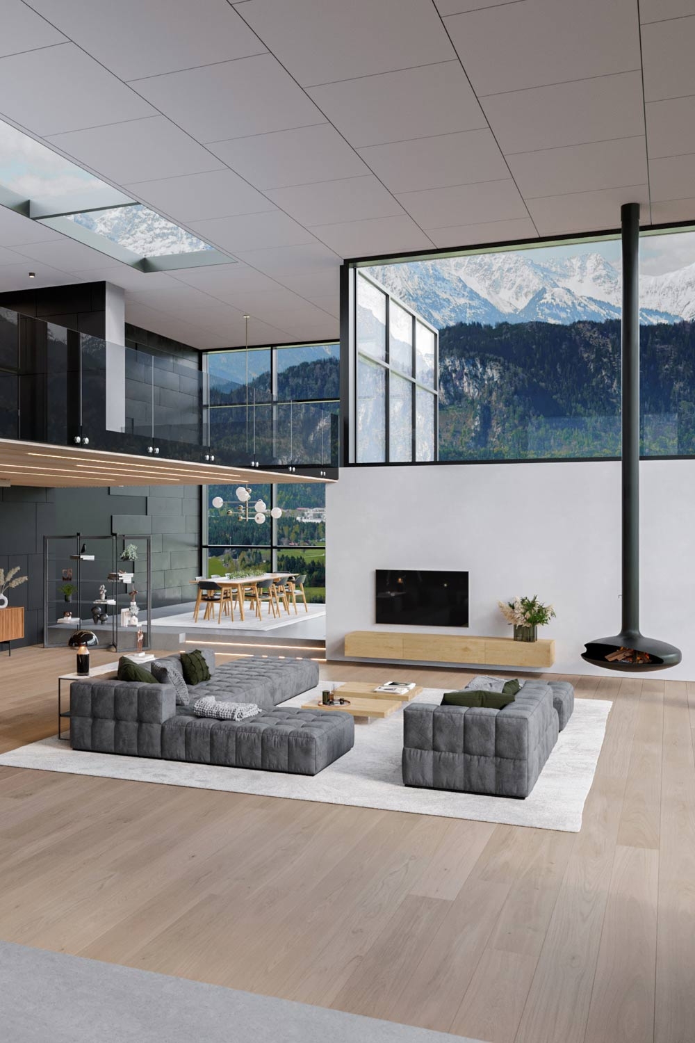 Ensemble de salon en gris &eacute;l&eacute;gant