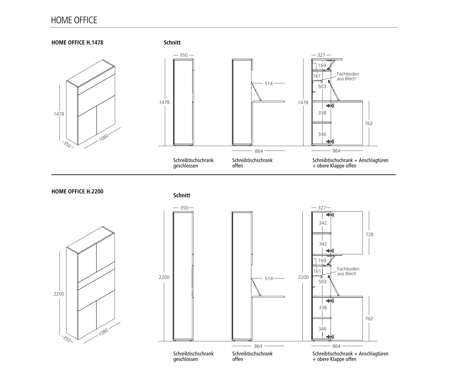 Armoire avec bureau escamotable pour petits espaces HomeOffice Armoire avec bureau escamotable pour petits espaces HomeOffice