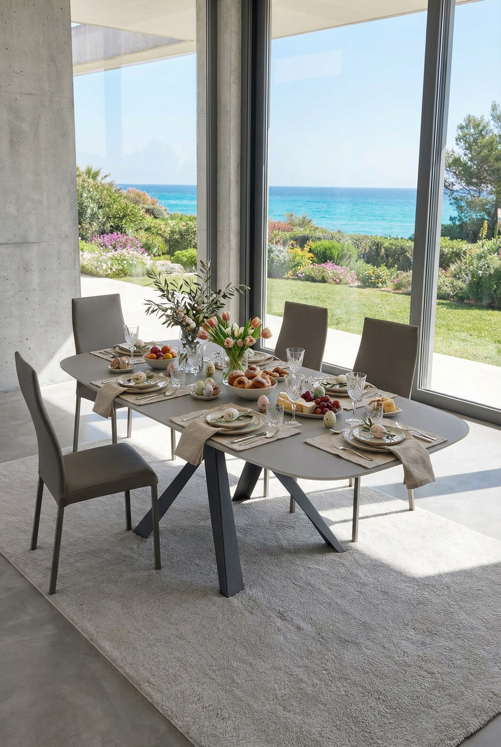 Ozzio Esstisch Bombo T246, ein eleganter Ausziehtisch mit unsichtbarer Mechanik im Luxus-Esszimmer