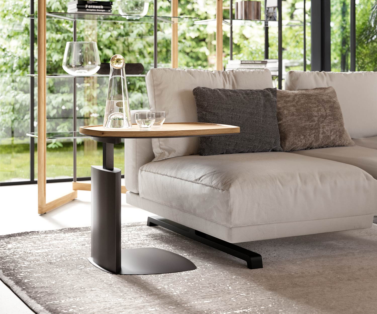 Table de chevet design en métal réglable en hauteur Table de chevet design en métal réglable en hauteur