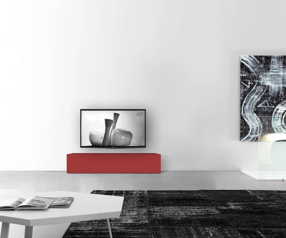/Design Lowboard sol L150 H35 rouge mat /Design Lowboard sol L150 H35 rouge mat
