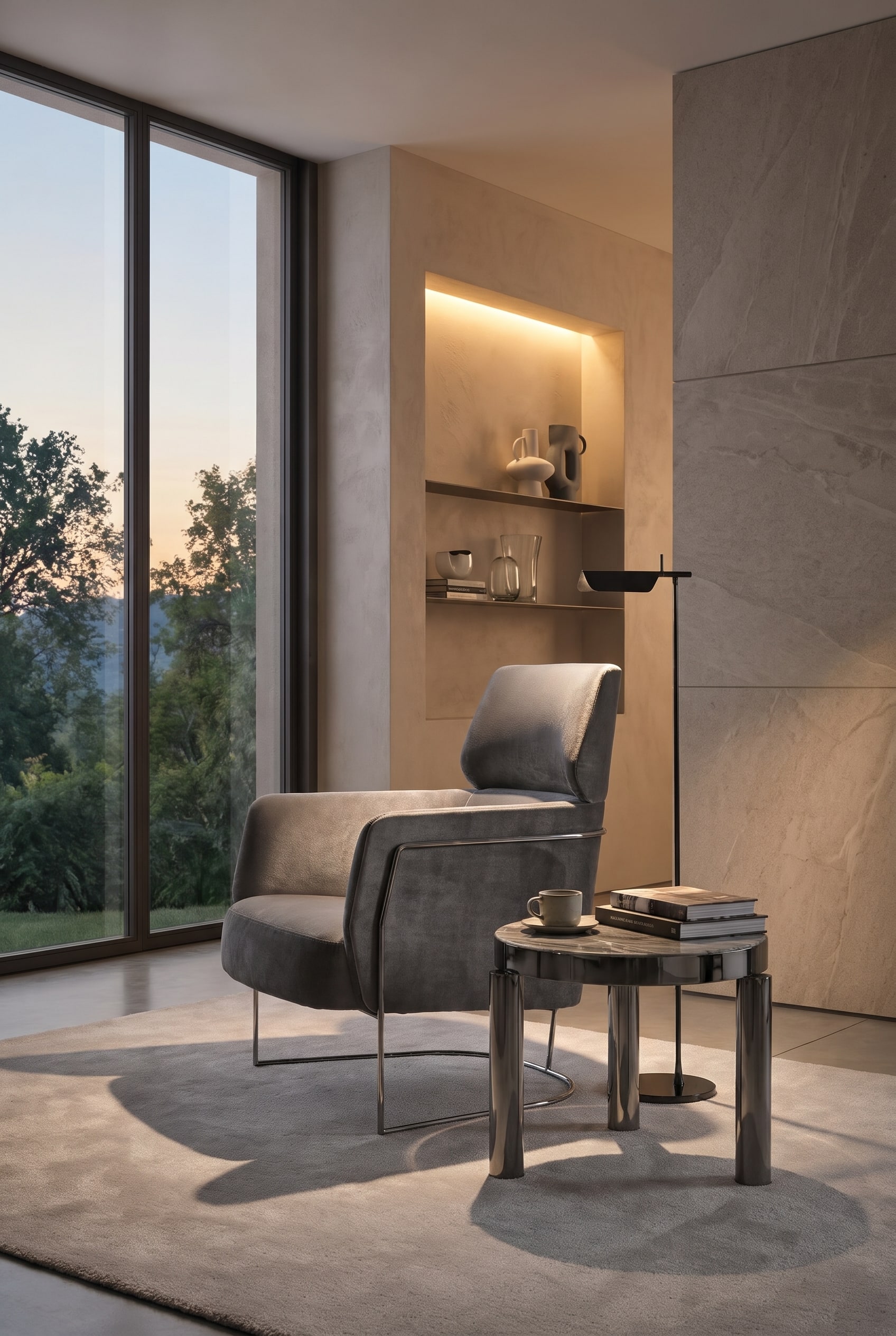 Moderner Sessel Leseplatz im Wohnzimmer