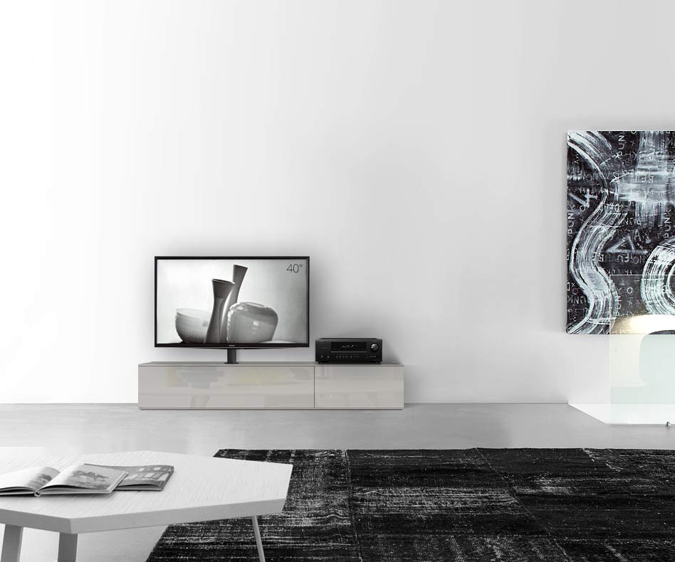 Table basse design Configurateur avec support TV au sol Largeur 180 33,5 45 gauche gris clair brillant Table basse design Configurateur avec support TV au sol Largeur 180 33,5 45 gauche gris clair brillant