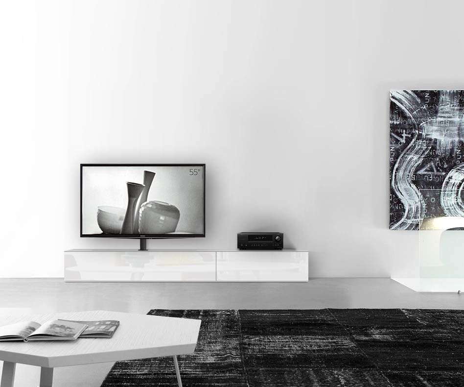 Table basse design Configurateur avec support TV au sol Largeur 240 33,5 45 gauche blanc brillant Table basse design Configurateur avec support TV au sol Largeur 240 33,5 45 gauche blanc brillant