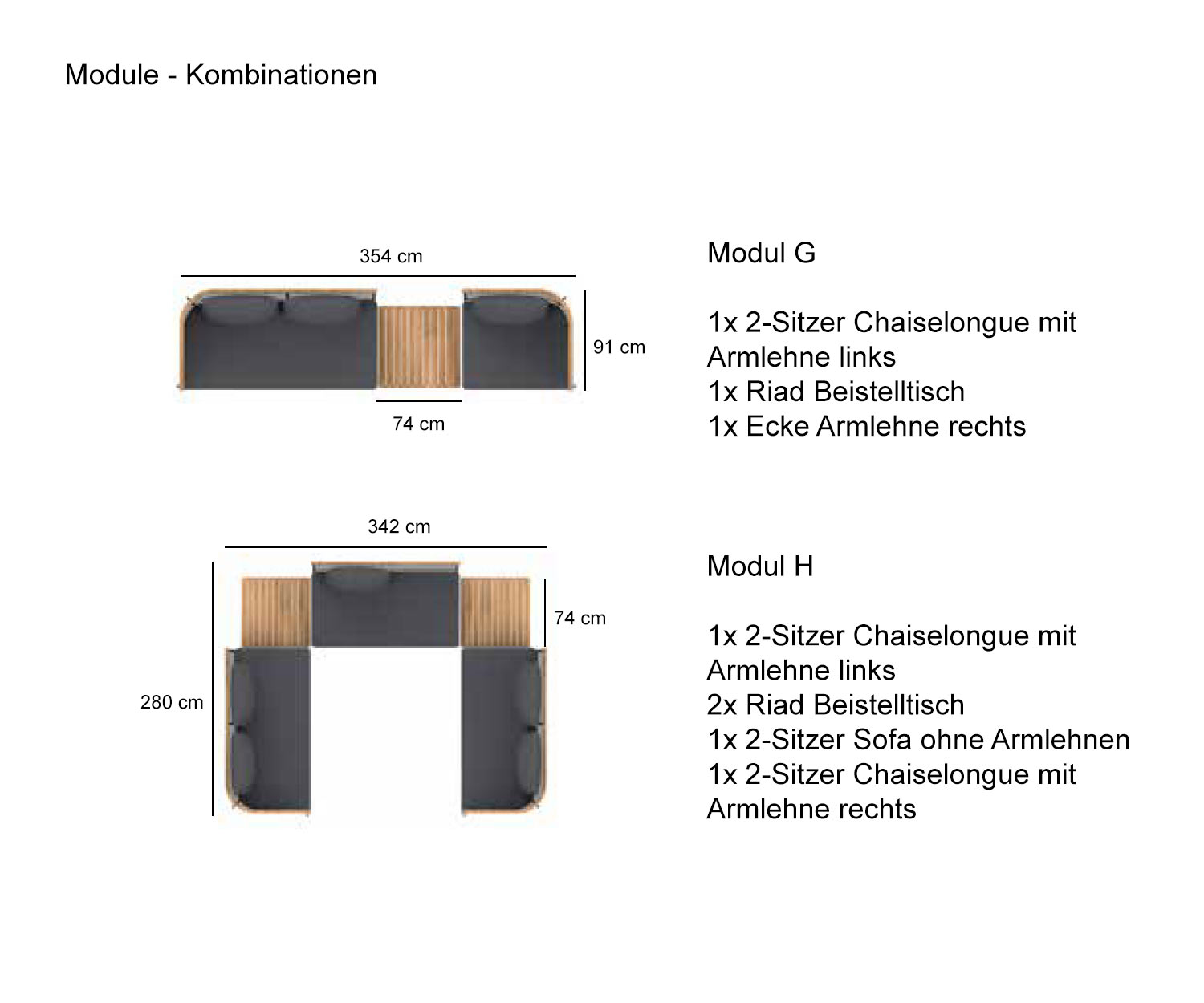 Qasiq Riad Collection pour le jardin Combinaison de modules Qasiq Riad Collection pour le jardin Combinaison de modules