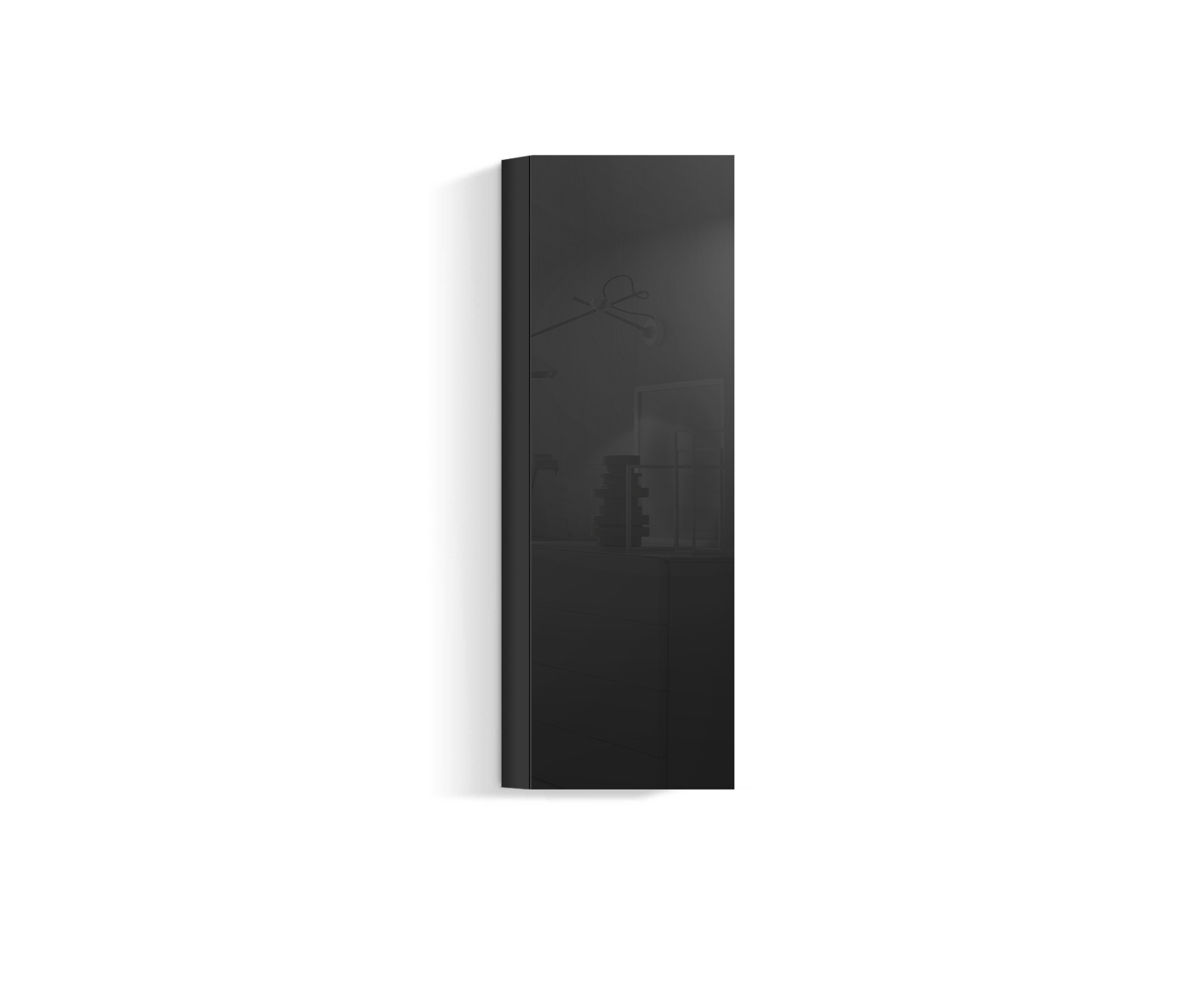 Design Salon Armoire suspendue verticale H128 L45 noir418 Design Salon Armoire suspendue verticale H128 L45 noir418