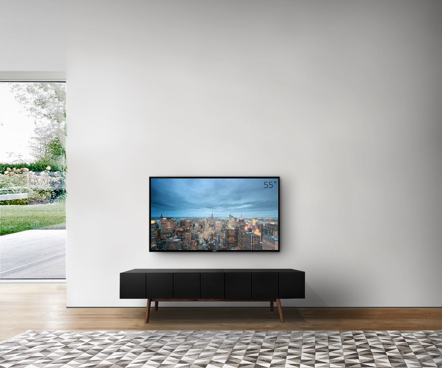 al2 MOS I KO 005 B Largeur 175 cm Corps noir Pieds en noyer al2 MOS I KO 005 B Largeur 175 cm Corps noir Pieds en noyer