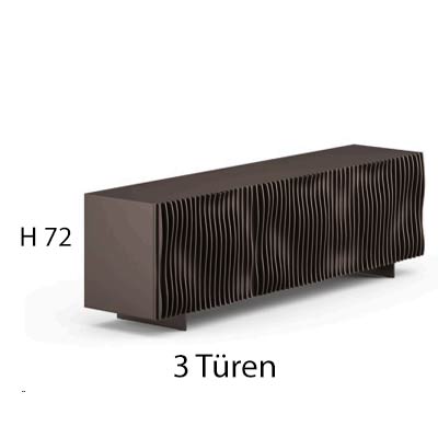 3 Türen B 222,8 cm | H 72 cm | Füße H 10 cm