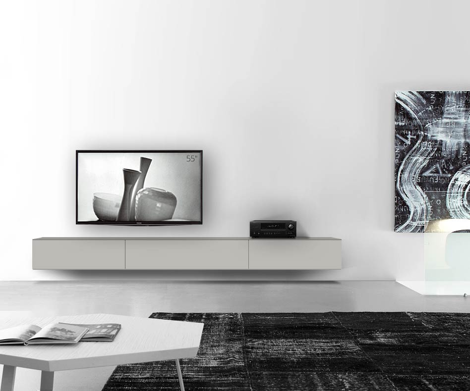 /Design Lowboard Wand L300 H33 5 gris clair mat /Design Lowboard Wand L300 H33 5 gris clair mat