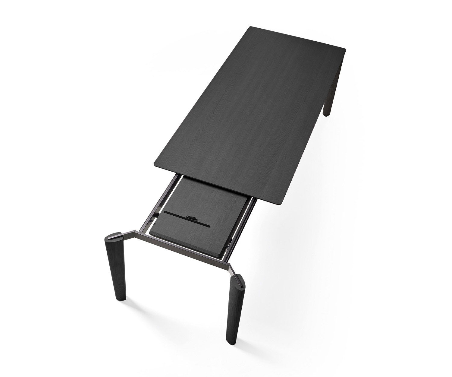 Table de salle à manger extensible Livitalia Desco Desginer avec vue sur le cadre métallique Table de salle à manger extensible Livitalia Desco Desginer avec vue sur le cadre métallique