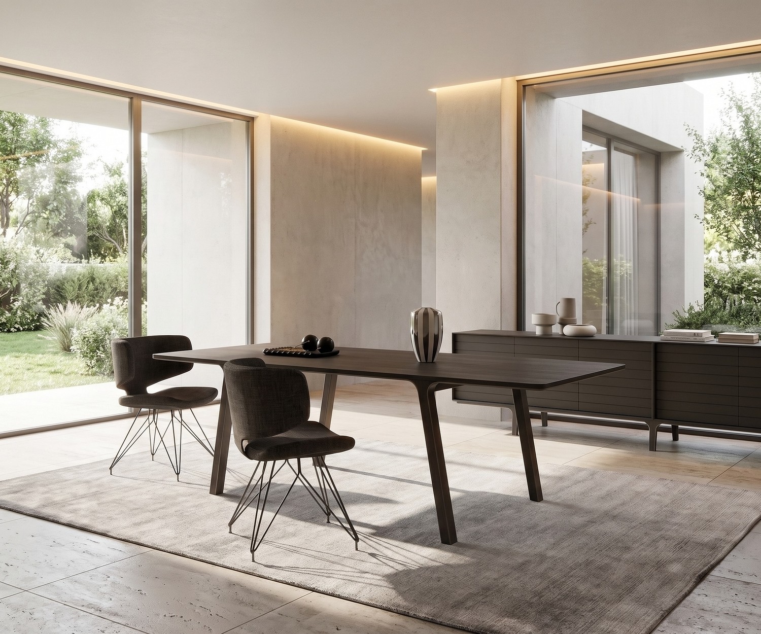 Table de repas design al2 mobius 001 en eucalyptus Table de repas design al2 mobius 001 pour la salle à manger, structure en eucalyptus massif, style minimaliste moderne.