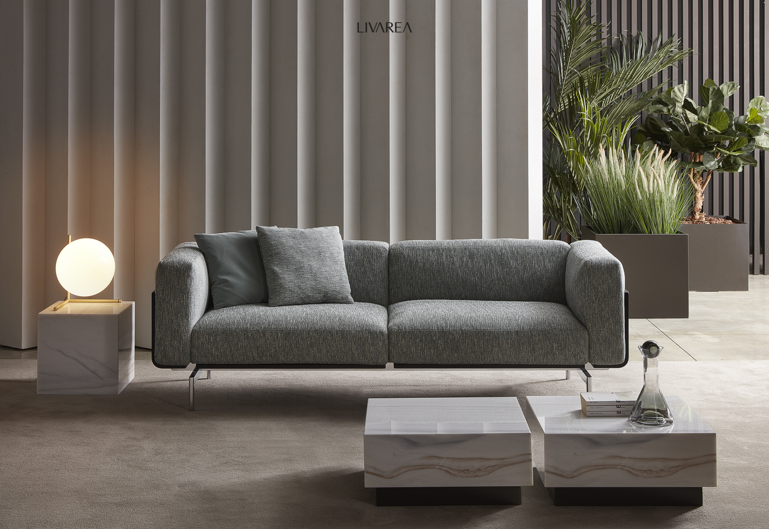 Canapé 2 places haut de gamme avec tables basses et table d'appoint Canapé 2 places haut de gamme avec tables basses et table d'appoint