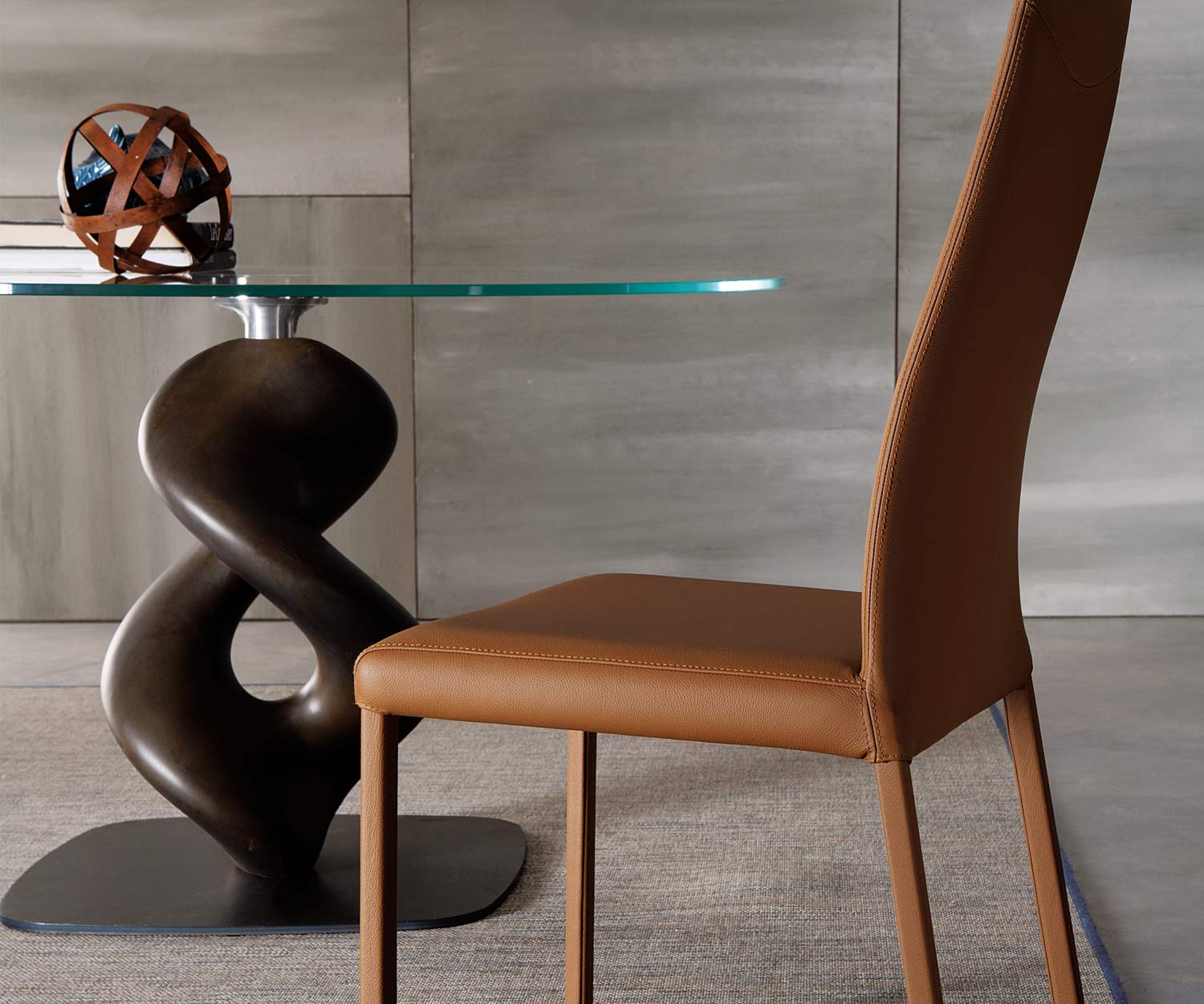 Ozzio Chaise Blitz Cognac Cuir Ozzio Chaise Blitz Cognac Cuir