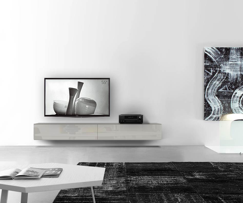 /Design Lowboard Wand B240 H33 5 gris clair brillant /Design Lowboard Wand B240 H33 5 gris clair brillant