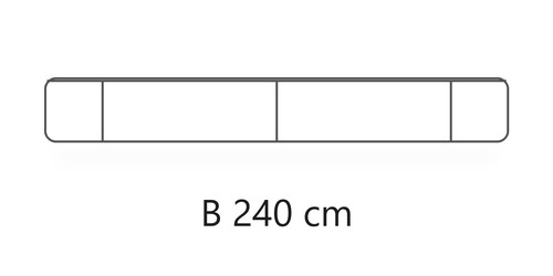 L 240 cm / H 33,2 cm / P 45,5 cm