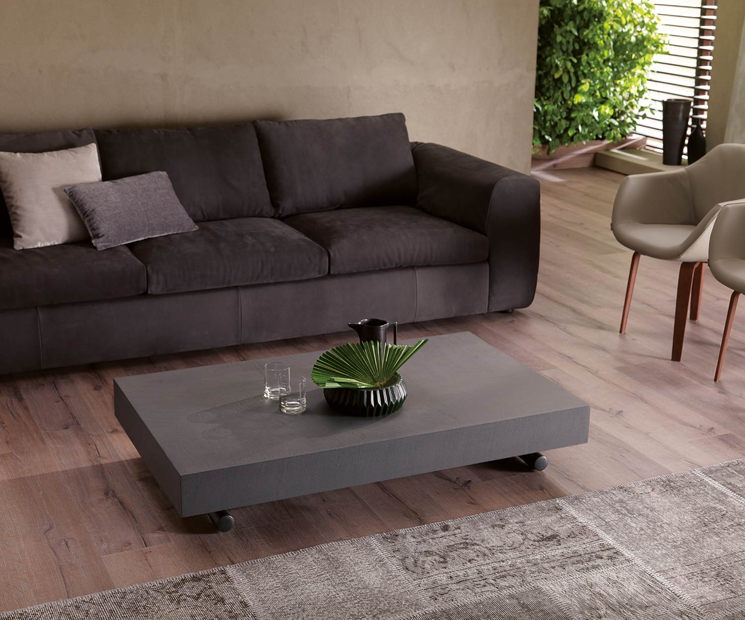Ozzio Table Newood T123 béton aspect ciment Ozzio Table Newood T123 béton aspect ciment