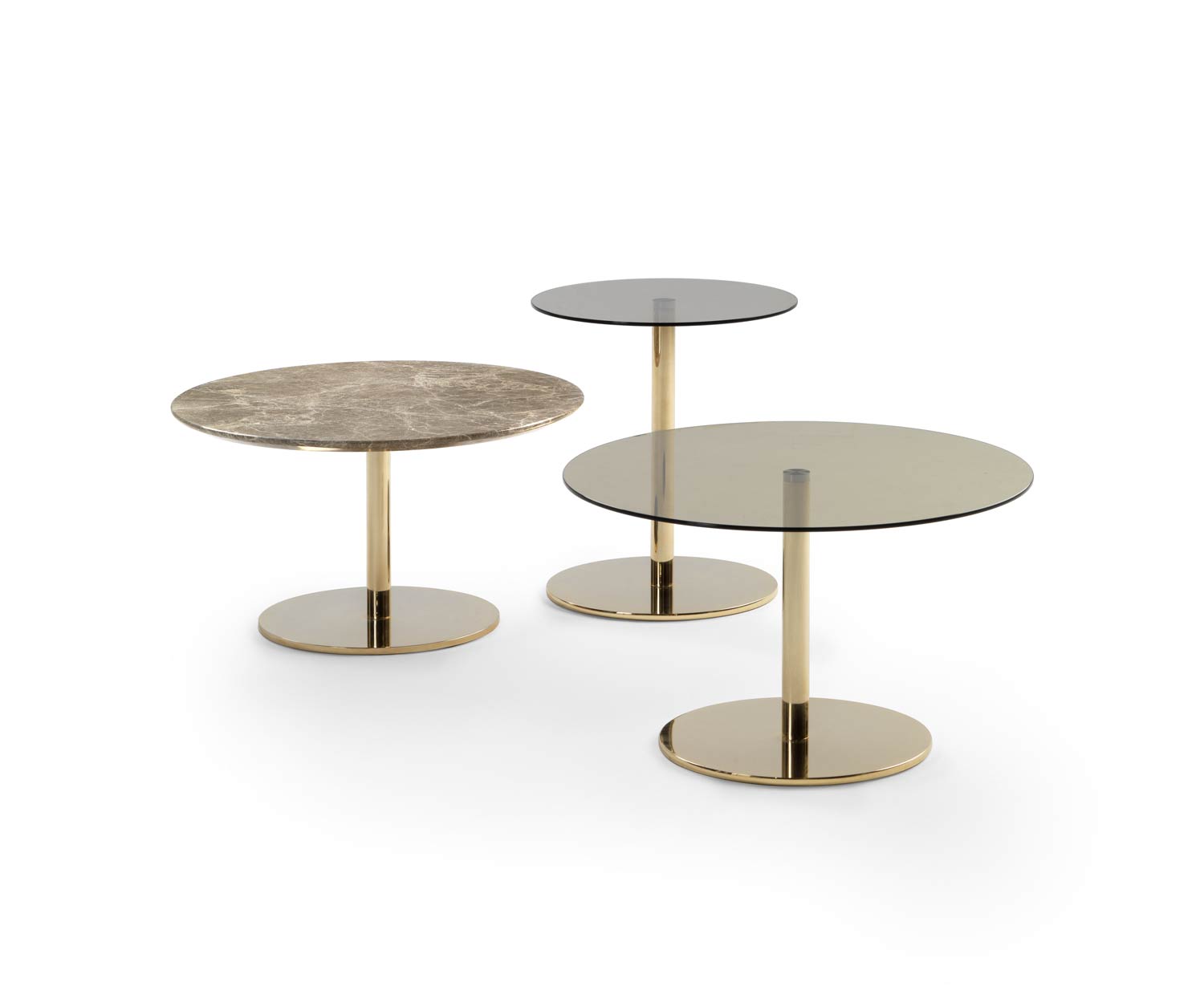 Marelli Table de salon Break plateau en verre transparent différents diamètres D 40 60 80 cm Marelli Table de salon Break plateau en verre transparent différents diamètres D 40 60 80 cm