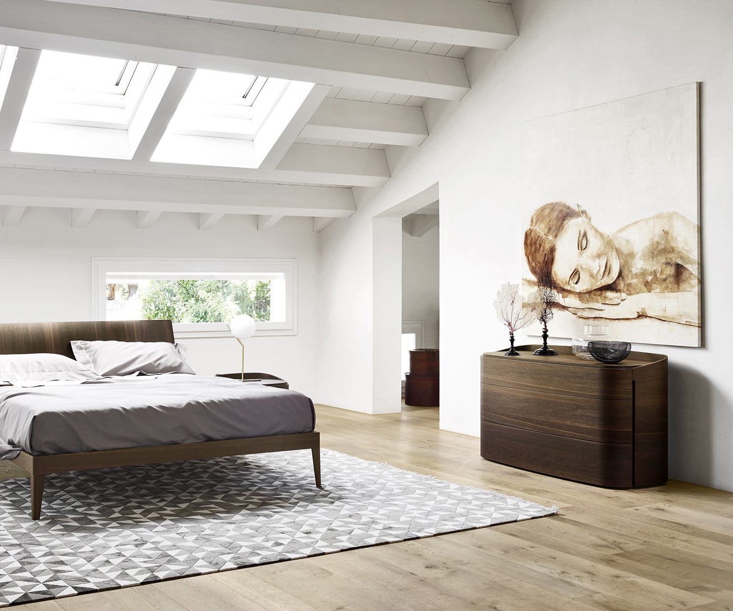 Moderne Livitalia Chambre à coucher design Commode Round avec tiroirs