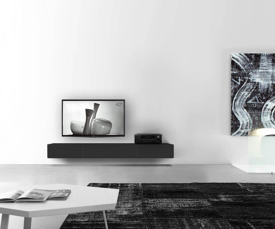 /Design Lowboard Wand B210 H25 5 noir mat /Design Lowboard Wand B210 H25 5 noir mat