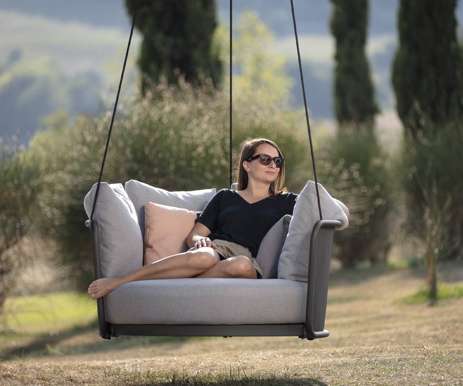 Exclusif Todus Baza Round Swing Outdoor Garden Balcon Chaise suspendue Exclusif Todus Baza Round Swing Outdoor Garden Balcon Chaise suspendue